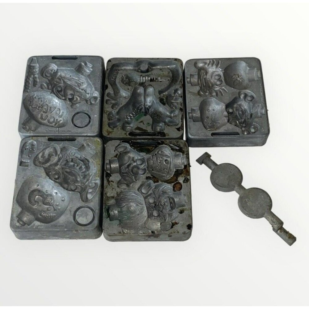 Creeple People Vintage Mattel Thingmaker 5 Molds & Crossbar 1964